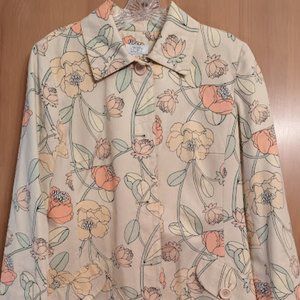 Ann Taylor LOFT 100% cotton floral print duster size Medium